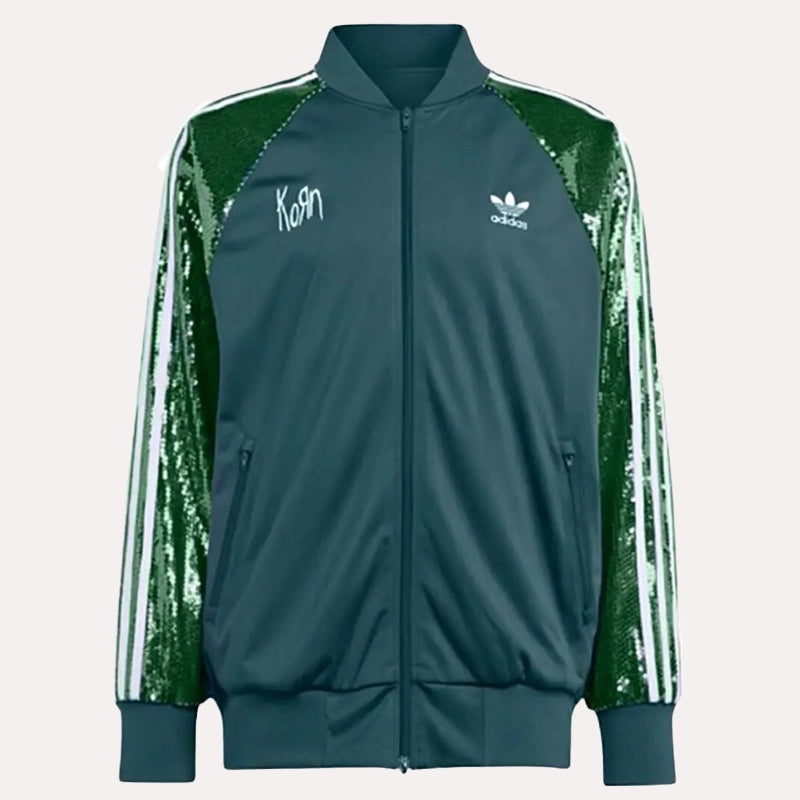 Korn X Adidas Green Sequin Track Jacket