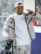 LADodgersUnisexGreyTechFleeceWindrunnerHoodedJacket