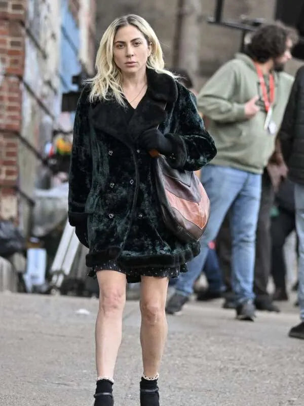 Lady Gaga Joker Folie à Deux 2024 Shearling Coat