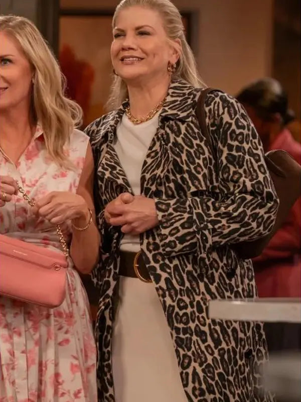 Laenne S02 Kristen Johnston Leopard Print Trench Coat