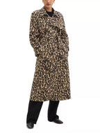 Laenne S02 Kristen Johnston Leopard Print Trench Coat
