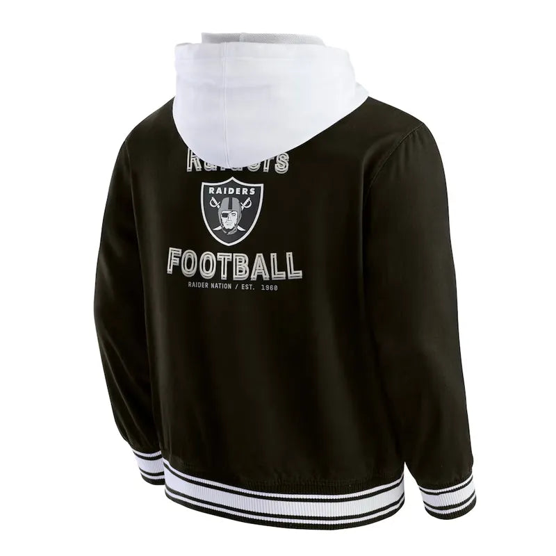 Las Vegas Raiders Black Cotton Hooded Jacket For Sale