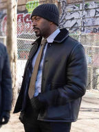 Law and Order S25 Theo Walker Shearling Leather Jacket
