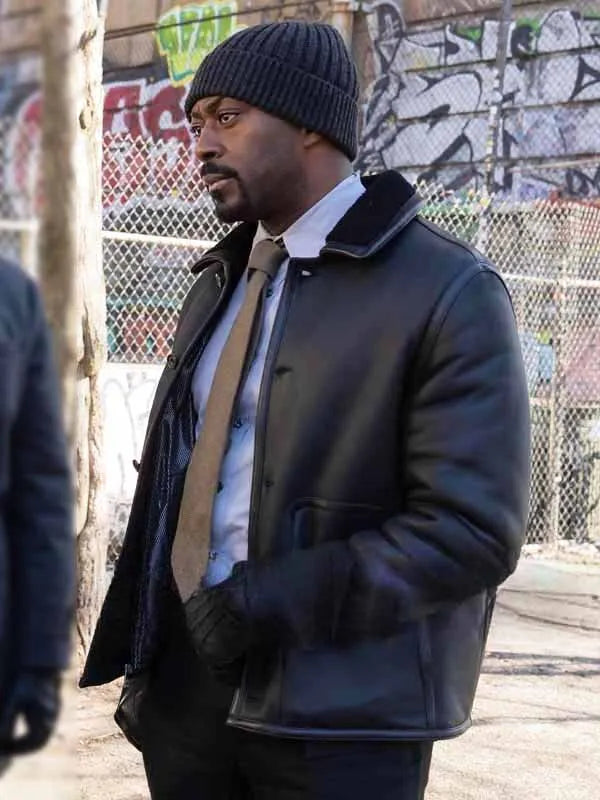 Law and Order S25 Theo Walker Shearling Leather Jacket
