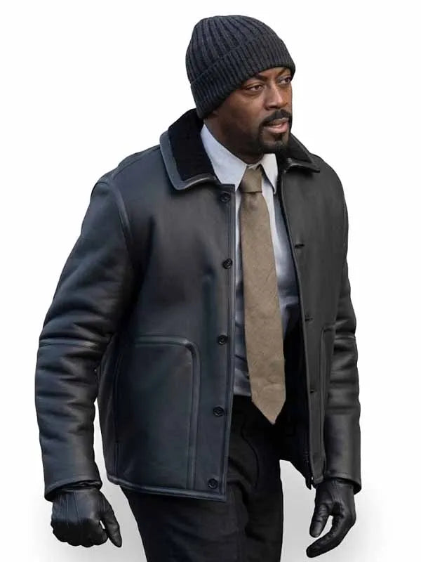 Law and Order S25 Theo Walker Shearling Leather Jacket