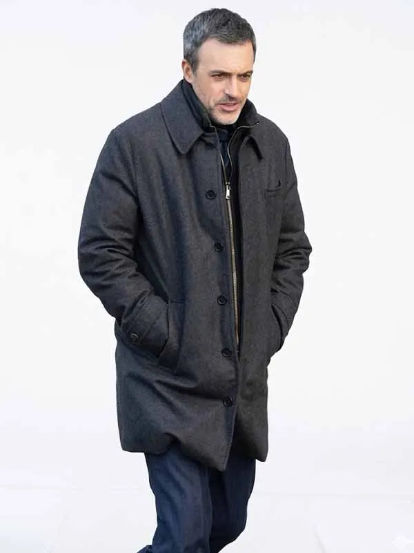 Law and Order S25 Vincent Riley Grey Wool Coat
