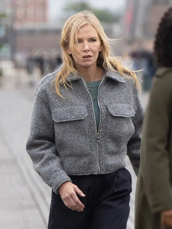 Law and Order SVU S27 Kelli Giddish Grey Wool Jacket