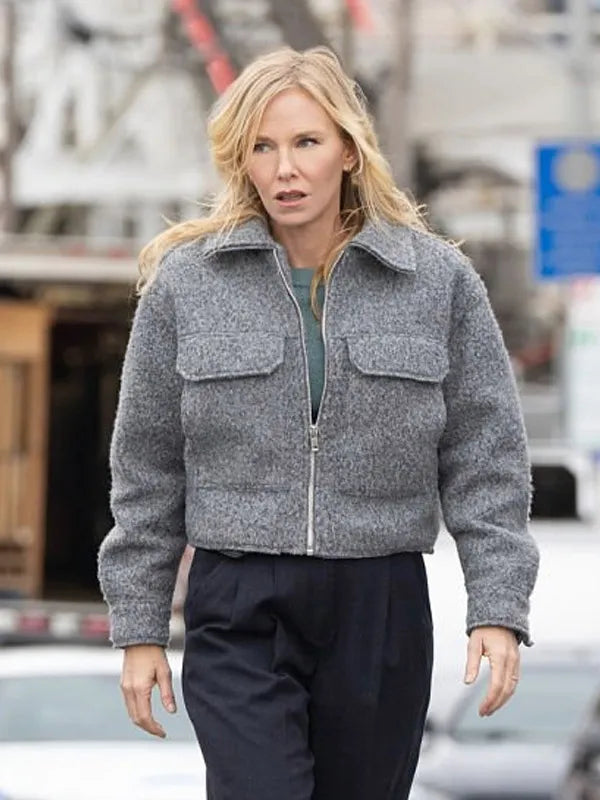 Law and Order SVU S27 Kelli Giddish Grey Wool Jacket