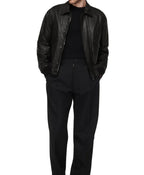 Leather Mens Black Aviator Jacket In UK