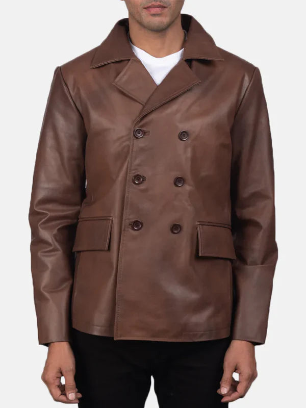 Leather Peacoat