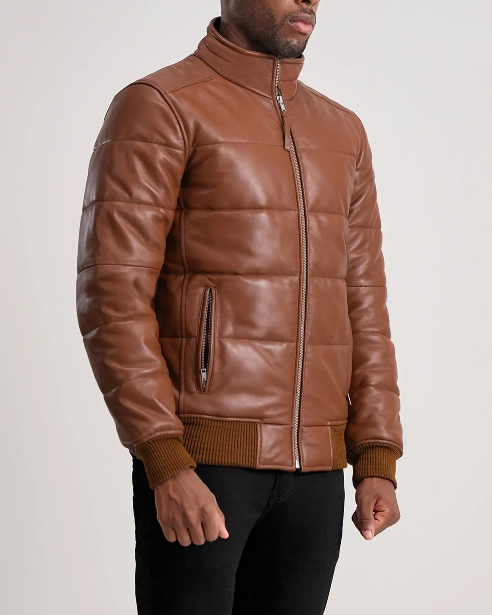 Leather-Puffer-Jacket-Browm