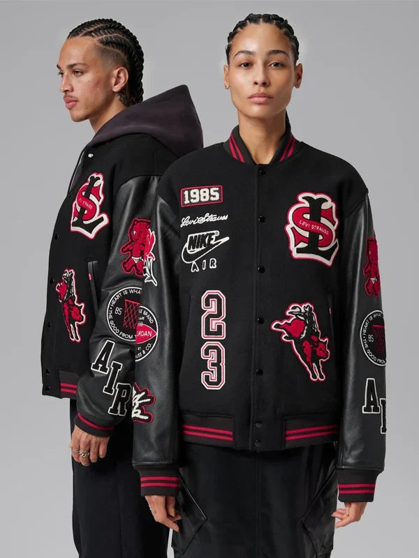 Levis-x-Jordan-2026-Wool-Leather-Black-Varsity-Jacket