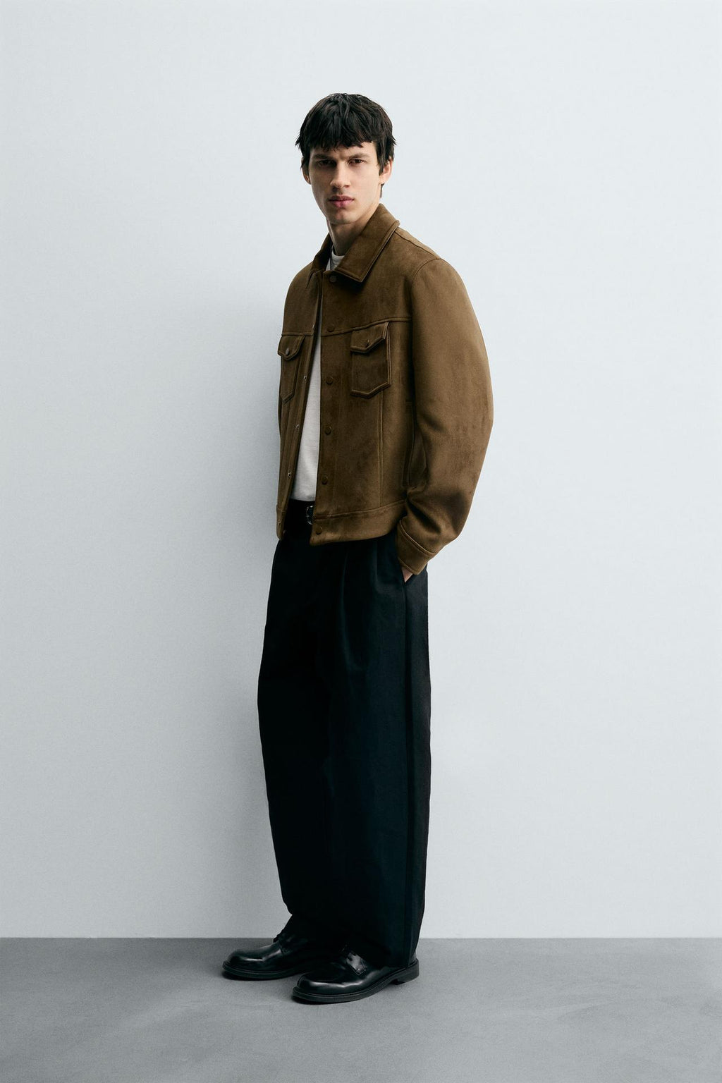 Lightweight faux suede outerwear