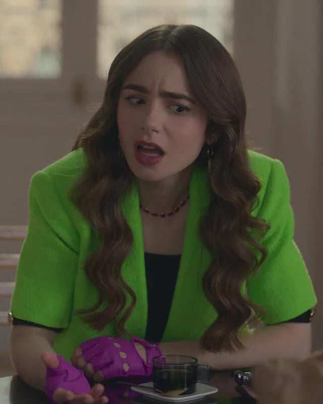 Lily-Collins-Emily-In-Paris-Cropped-Jacket