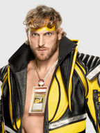 Logan-Paul-American-Wrestler-WWE-WrestleMania-38-Black-and-Yellow-Leather-Hooded-Jacket