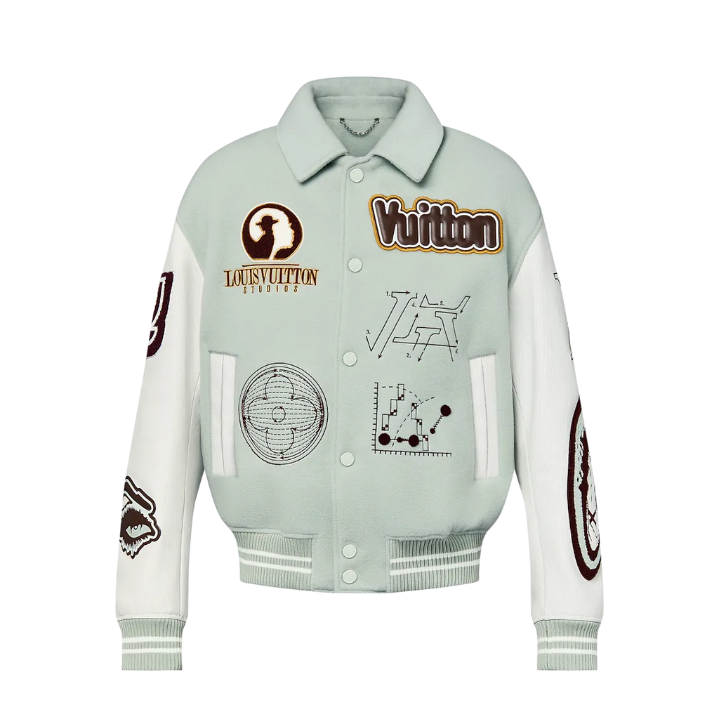 Louis Vuitton Aqua & White Varsity Jacket