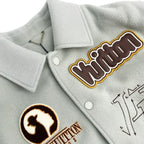 Louis Vuitton Aqua & White Varsity Jacket