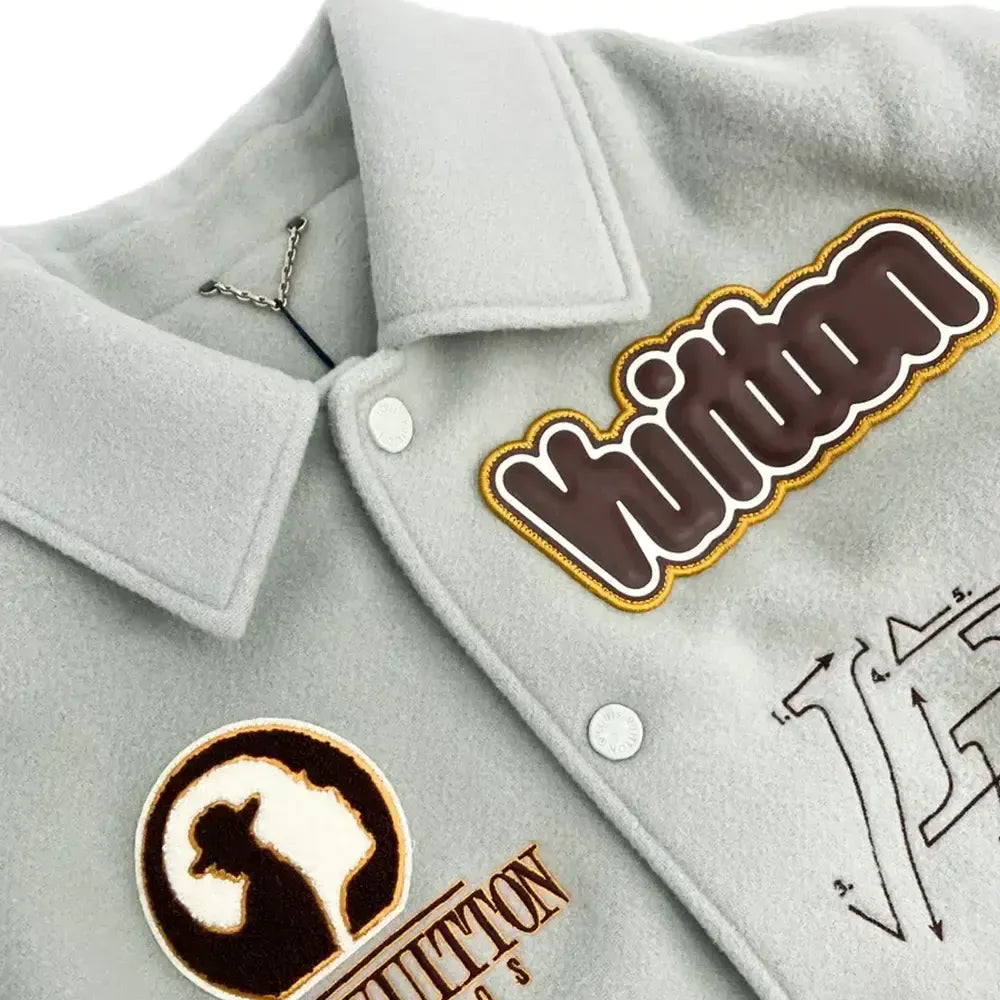 Louis Vuitton Aqua & White Varsity Jacket