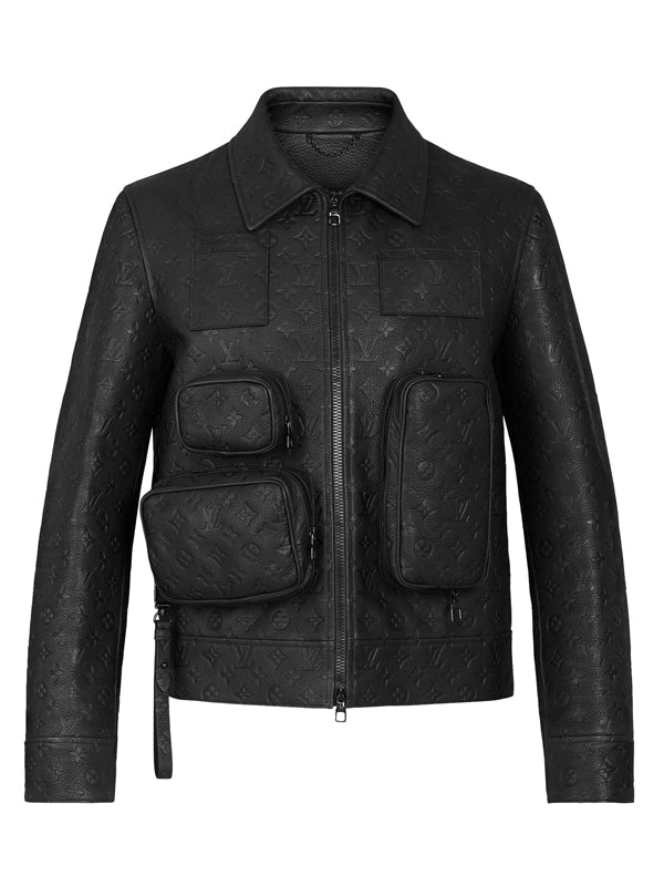 Louis-Vuitton-Monogram-Embossed-Utility-Black-Leather-Jacket