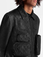 Louis-Vuitton-Monogram-Embossed-Utility-Leather-Black-Jacket