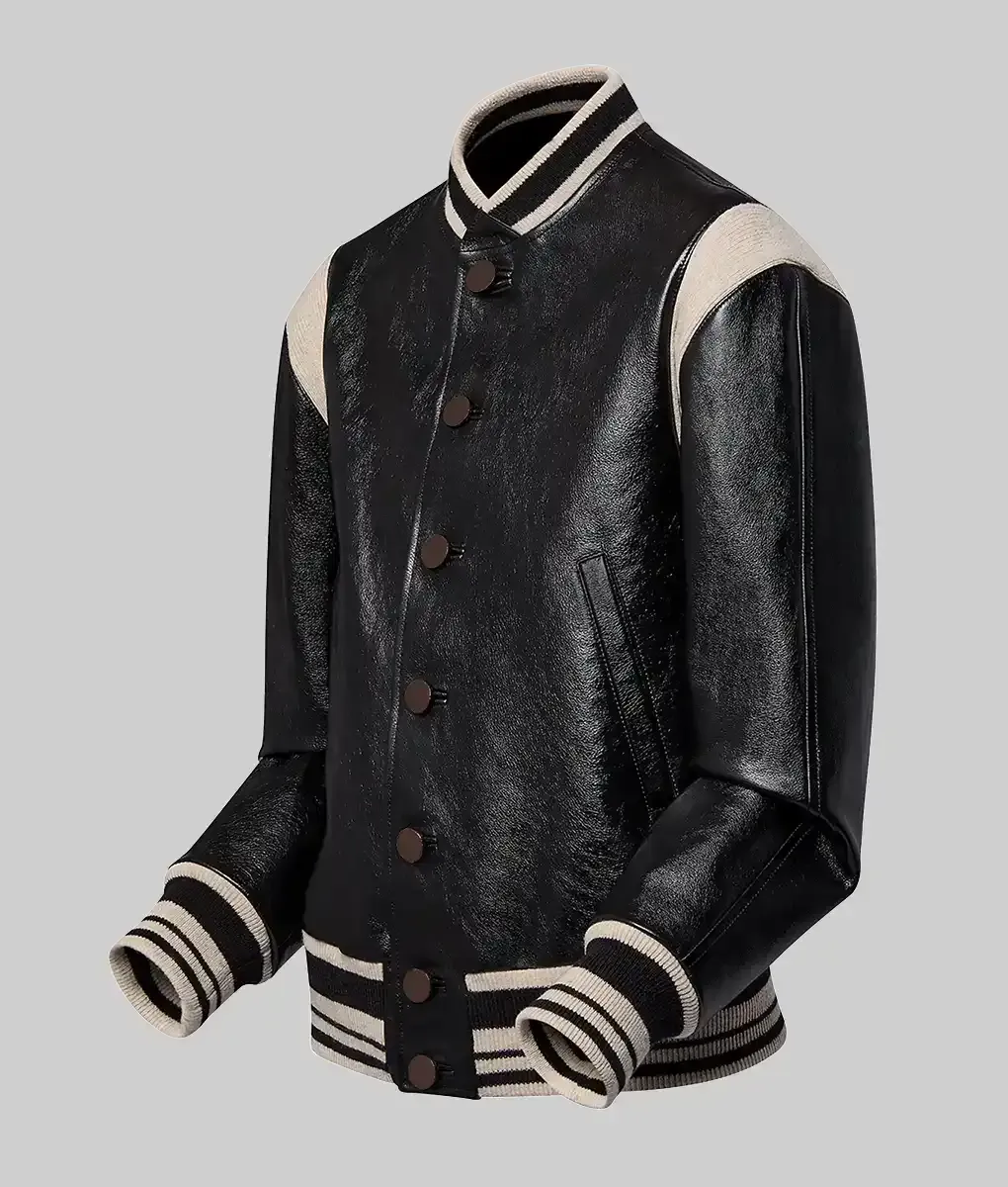 Louisse-Amy-Womens-Black-Leather-Varsity-Jacket