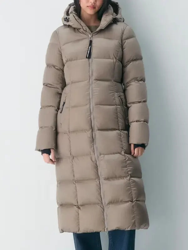 Love It Or List It S21 Page Turner Taupe Long Puffer Coat