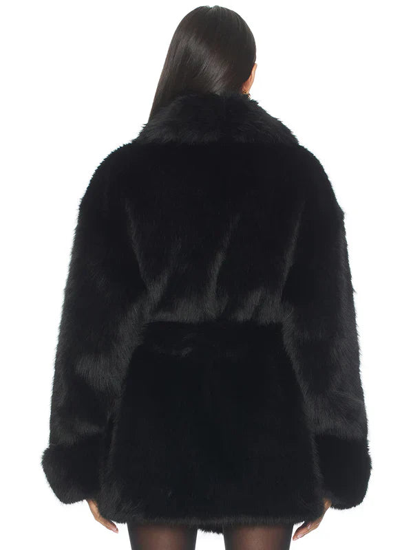 Margot Faux Fur Coat In Black Lovers And Friends