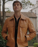 Lucas-Bravo-Emily-In-Paris-Leather-Jacket