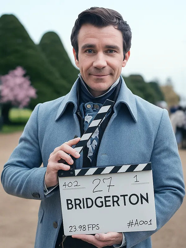 Luke Thompson Bridgerton S04 Blue Coat