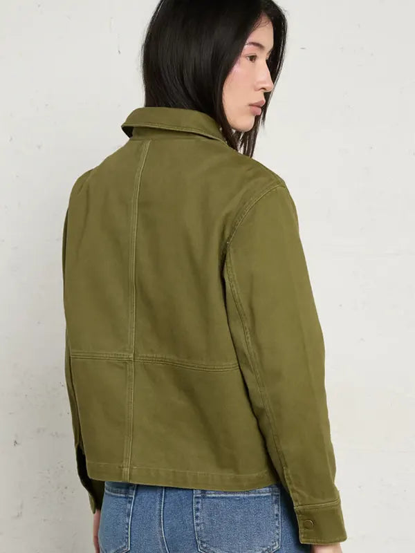 Maxine Hand Women Olive Green Cotton Jacket