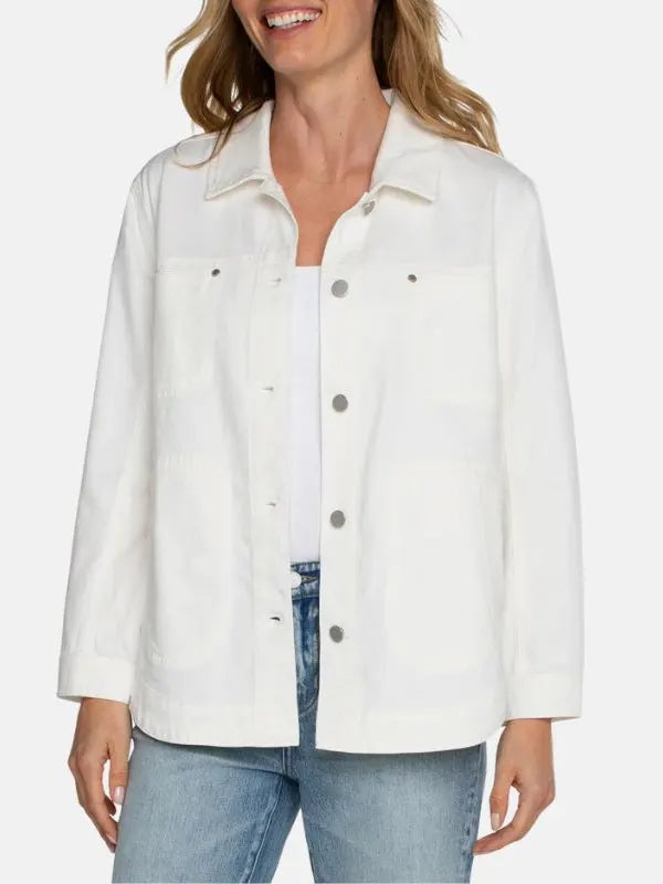 Nathan Olson White Cotton Women's Jacket
