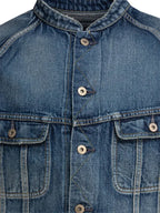 Mandarin Collar Denim Jacket