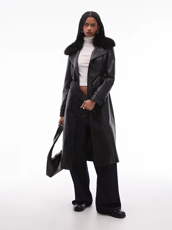 Mango-faux-fur-collar-100-leather-trench-coat-in-black