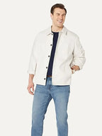 Camille Oberbrunner White  Relaxed-Fit Stretch Cotton Jacket