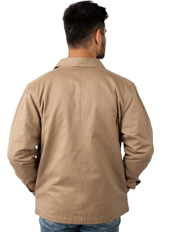 Thomas Bradtke Wicklow Rugged Shirt Collar Beige Cotton Jacket
