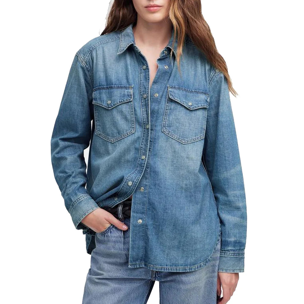 Marshals  Arielle Kebbel Blue Denim shacket
