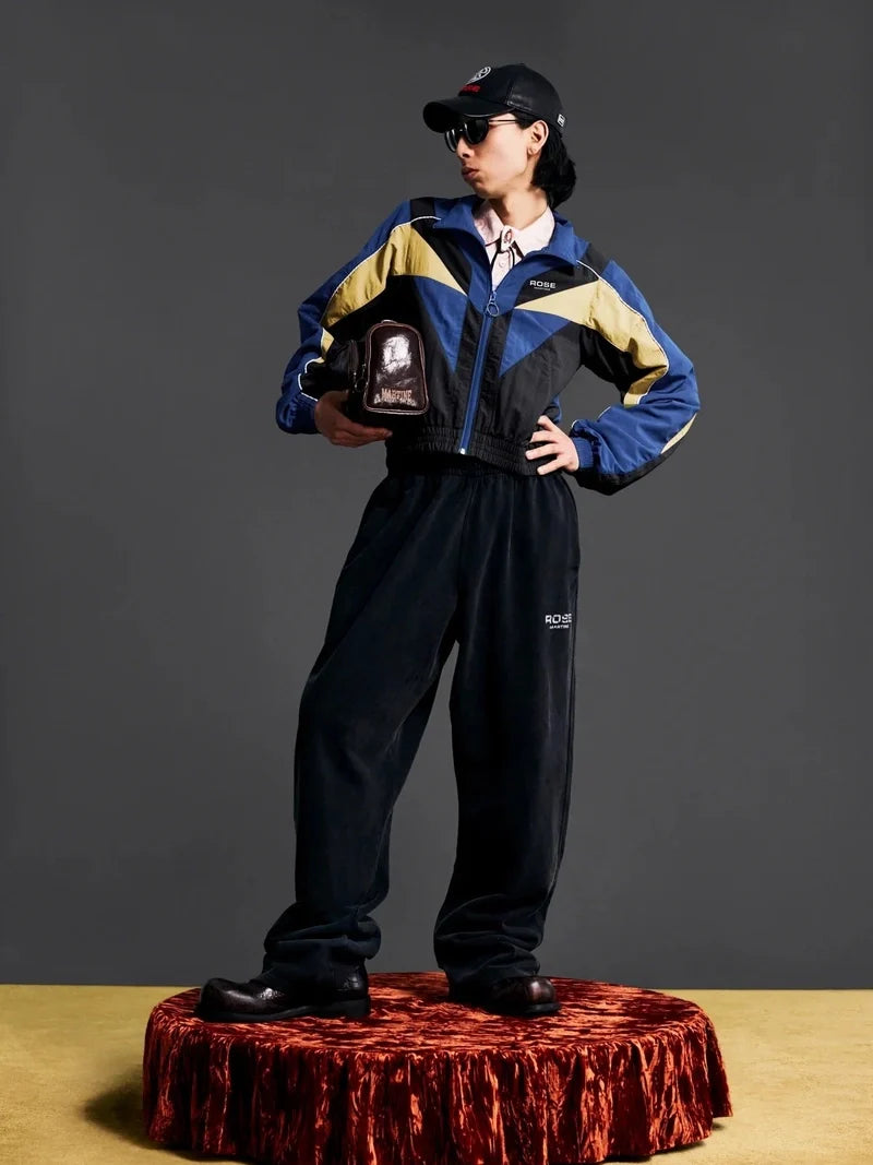 Martine-Rose-Black-Yellow-Shrunken-Track-Jacket