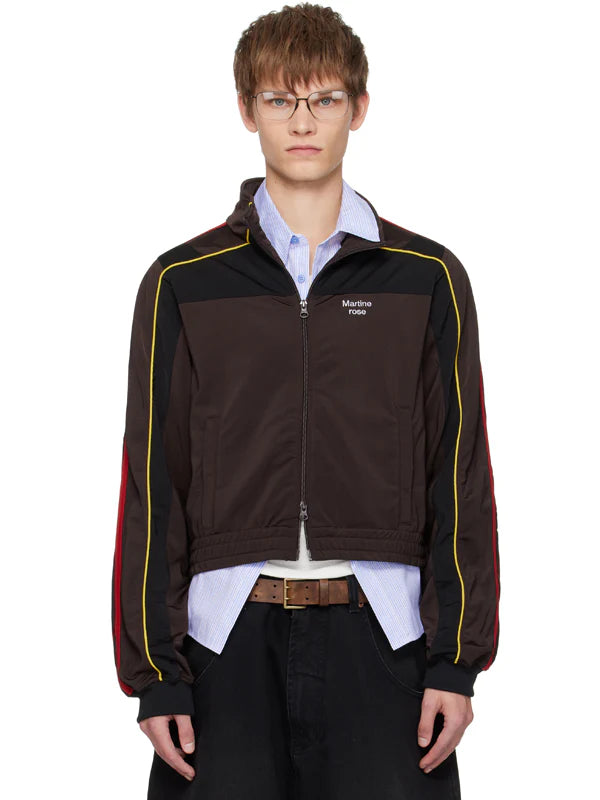 Martine-Rose-Mens-Shrunken-Track-Jacket-Brown