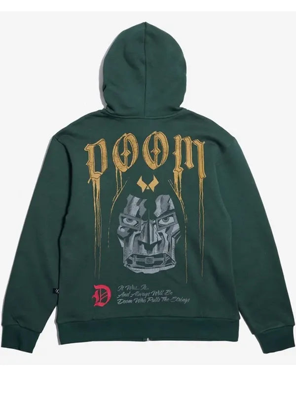 Marvel Doctor Doom Distressed Print Zip-up Hoodie
