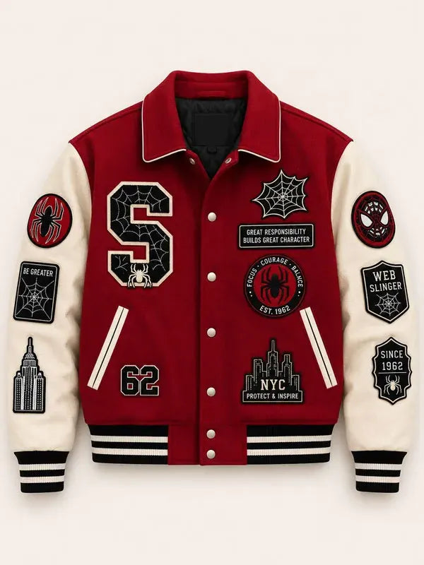 Marvel Spider Man Letterman Varsity Jacket