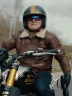 Matchbox The Movie 2026 Arturo Castro Brown Leather Jacket