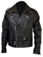 Men���s Terminator Black Classic Motorcycle Leather Jacket
