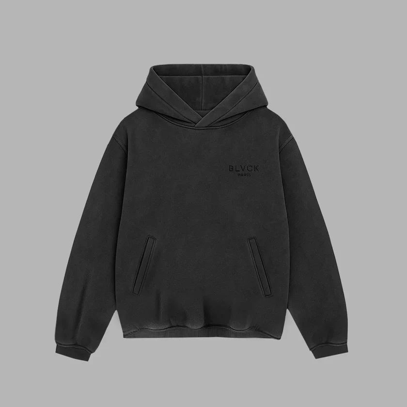Men's acid wash hoodie, vintage faded look