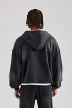 Men's acid wash zip hoodie, Hoodie Style 