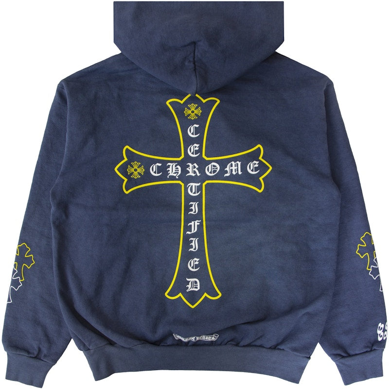 Men's blue graphic hoodie, Chrome Hearts