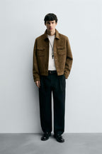 Men���s faux suede jacket, brown