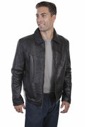 Men's leather concealed carry jacket