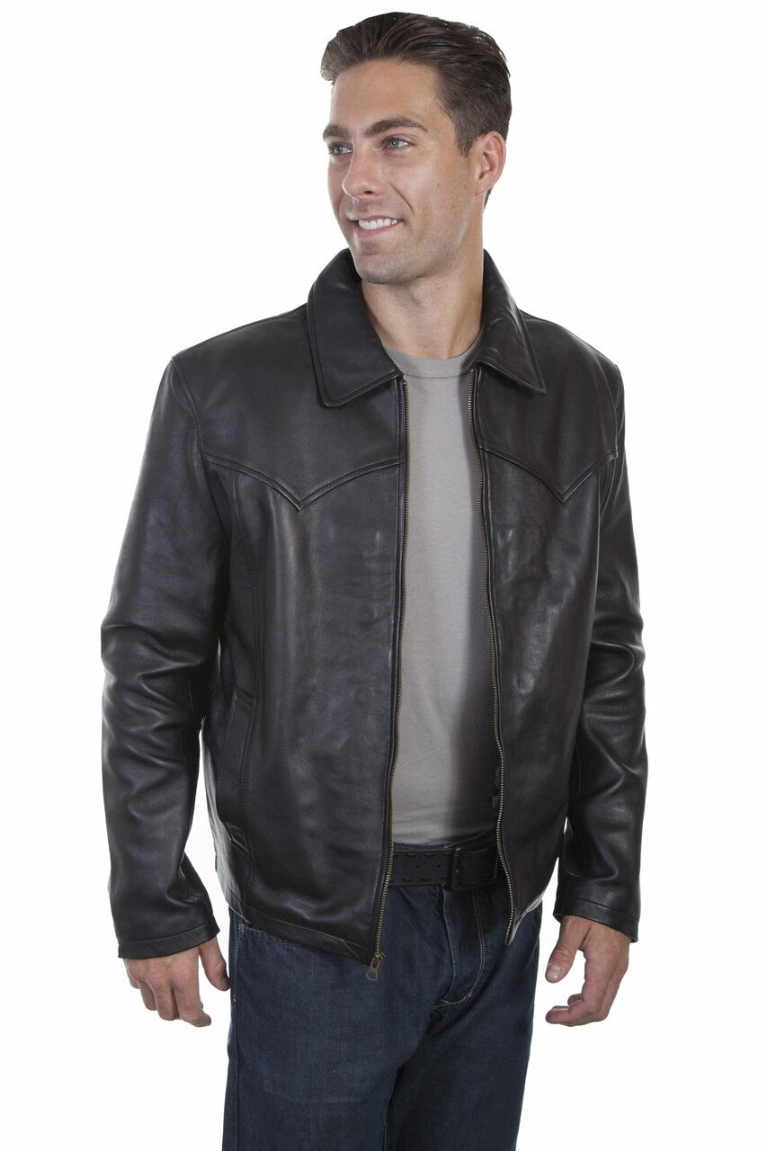 Men's leather concealed carry jacket
