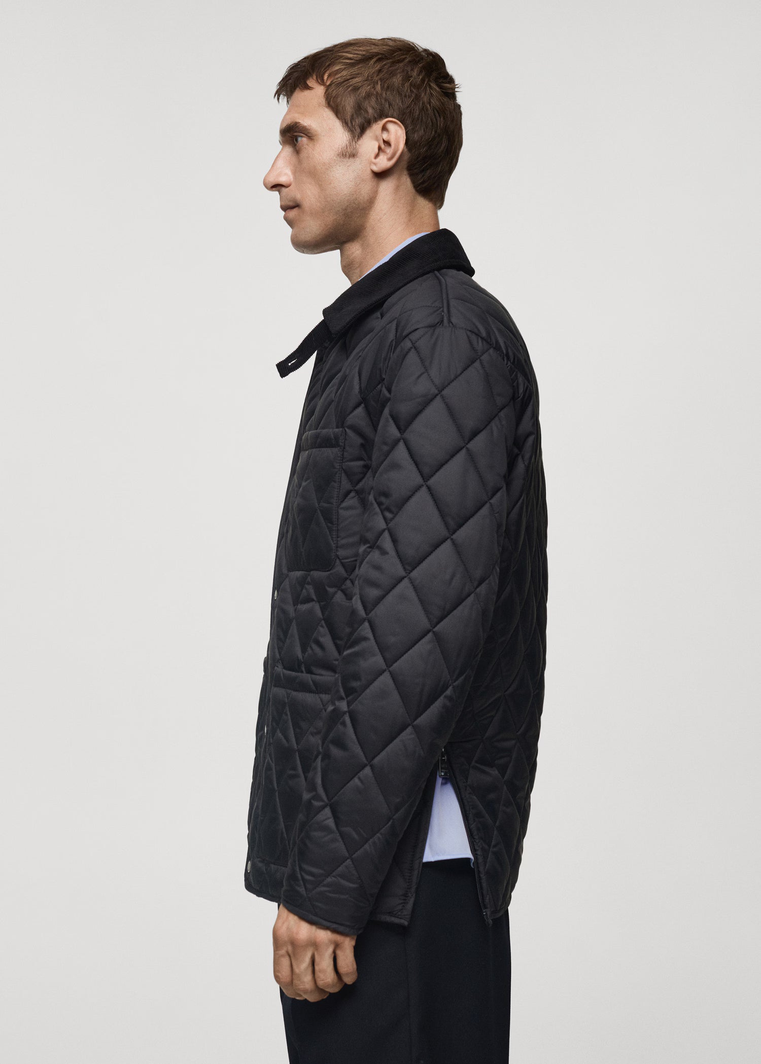 Men���s textured quilted coat