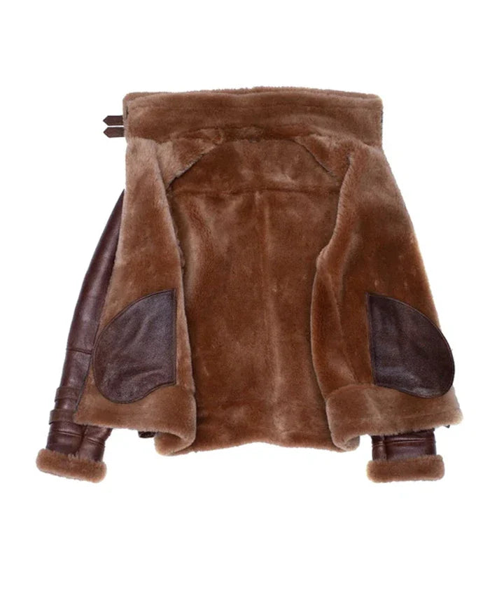 Mens B3 RAF Brown Leather Flight Bomber Jacket In USA